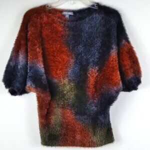 Dusky ColorBlock Melange Short Dolman Sleeve Sweater Very Warm & Cuddly Sz S/M